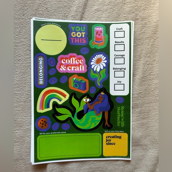 Starbucks Green Apron Tumbler with Stickers - Picture 6 of 10